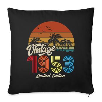 Vintage exemplaire unique 1953 Edition limitée - Housse de coussin décorative 45 x 45 cm - noir - Devant