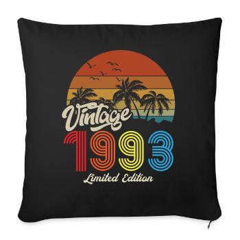 Vintage exemplaire unique 1993 Edition limitée - Housse de coussin décorative 45 x 45 cm - noir - Devant