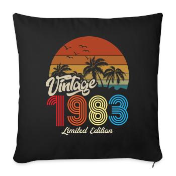Unique vintage copy 1983 Limited edition - Sofa pillowcase 17,3'' x 17,3'' (45 x 45 cm) - black - Front