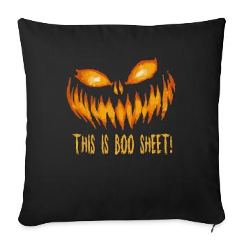 C’est Boo Sheet Halloween Pumpkin - Housse de coussin décorative 45 x 45 cm - noir - Devant