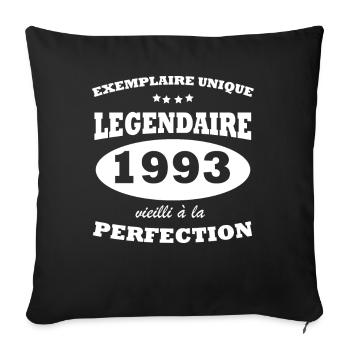 Vintage exemplaire unique 1993 Edition limitée - Housse de coussin décorative 45 x 45 cm - noir - Devant