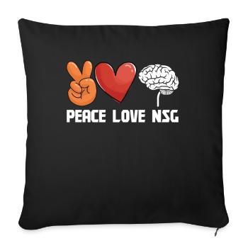 Brain Surgeon Peace Love NSG Neurosurgeon Surgeon - Sofa pillowcase 17,3'' x 17,3'' (45 x 45 cm) - black - Front