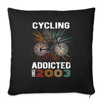 20 Birthday 2003 Vintage Retro Bicycle Cyclist - Sofa pillowcase 17,3'' x 17,3'' (45 x 45 cm) - black - Front