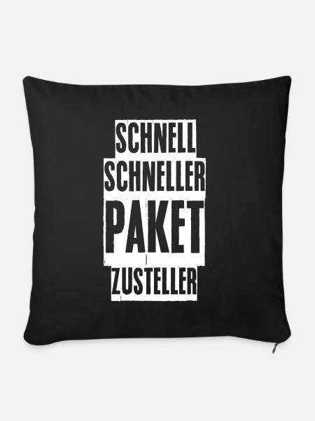 Paketbote Paket Paketzusteller - Sofakissenbezug 45 x 45 cm - Schwarz