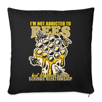 Beekeeping Nectar Honey Apiary Honeycomb - Sofa pillowcase 17,3'' x 17,3'' (45 x 45 cm) - black - Front
