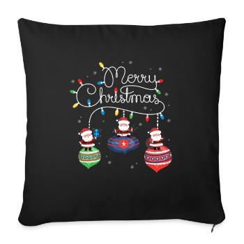 Merry Christmas Santa Claus Christmas Decoration - Sofa pillowcase 17,3'' x 17,3'' (45 x 45 cm) - black - Front