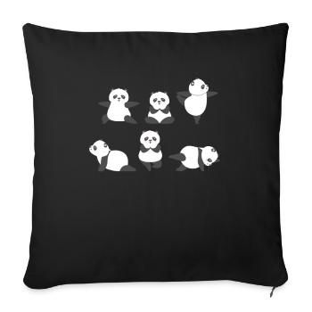 Yoga Panda Meditation Panda fait des exercices de yoga - Housse de coussin décorative 45 x 45 cm - noir - Devant