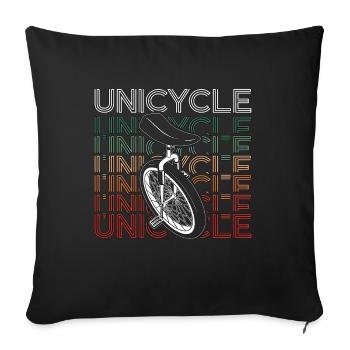 monocycle rétro aime le monocycle cycliste monocycliste - Housse de coussin décorative 45 x 45 cm - noir - Devant
