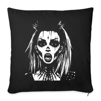 Fairycore Aesthetics Grunge Skeleton Fairy Goth G - Sofa pillowcase 17,3'' x 17,3'' (45 x 45 cm) - black - Front