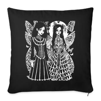 Fairycore Aesthetics Skeleton Fairy Goth Grunge G - Sofa pillowcase 17,3'' x 17,3'' (45 x 45 cm) - black - Front