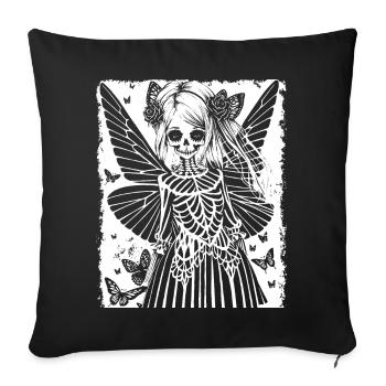 Fairycore Aesthetics Grunge Skeleton Fairy Goth G - Sofa pillowcase 17,3'' x 17,3'' (45 x 45 cm) - black - Front