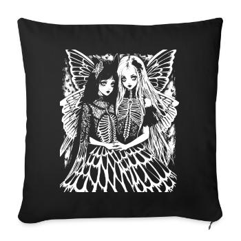 Fairycore Aesthetics Skeleton Fairy Goth Grunge G - Sofa pillowcase 17,3'' x 17,3'' (45 x 45 cm) - black - Front