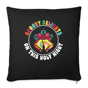Groovy Delights On The Holy Night Hippie Christmas - Sofa pillowcase 17,3'' x 17,3'' (45 x 45 cm) - black - Front