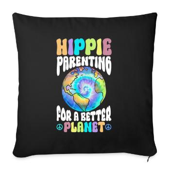 Hippie Parenting For A Better Planet Tie Dye - Sofakissenbezug 45 x 45 cm - Schwarz - Vorne