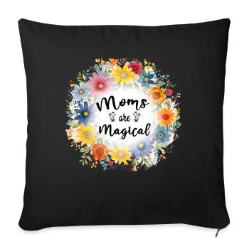 Les mamans sont magiques Fête des mères mignonnes 2024 - Housse de coussin décorative 45 x 45 cm - noir - Devant