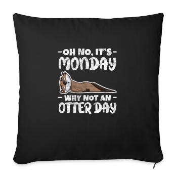 Otter - Sofakissenbezug 45 x 45 cm - Schwarz - Vorne