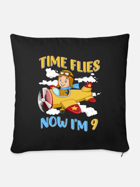 Now i'm 9 - Sofakissenbezug 45 x 45 cm - Schwarz