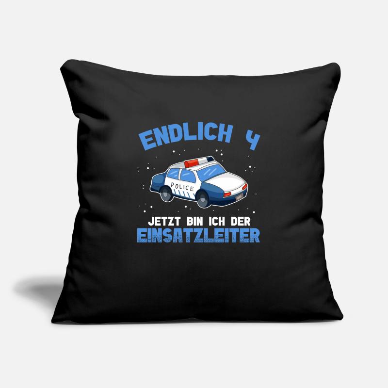 4. Geburtstag Junge Polizei Einsatzleiter Sofakissenbezug 45 x 45 cm