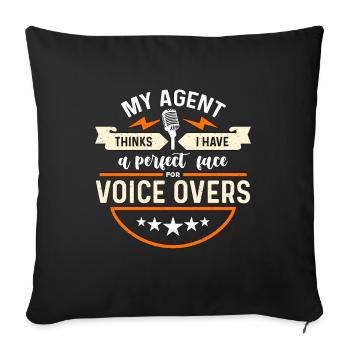 Acteur de doublage Mon agent pense que j’ai une voix d’opéra - Housse de coussin décorative 45 x 45 cm - noir - Devant