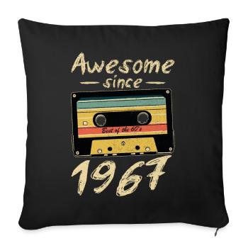 1967 Anniversaire 1967 Né Cadeau d’anniversaire - Housse de coussin décorative 45 x 45 cm - noir - Devant