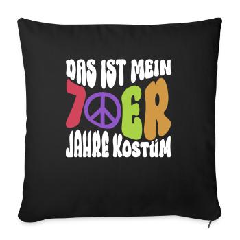 Das Ist Mein 70er Jahre Kostüm Hippie Kostüm 70er - Sofakissenbezug 45 x 45 cm - Schwarz - Vorne
