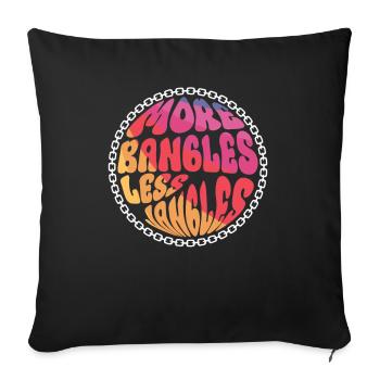 Plus de bracelets, moins de jangles - Costume hippie - Housse de coussin décorative 45 x 45 cm - noir - Devant