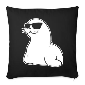 Sceau d’étanchéité avec sceau de lunettes de soleil - Housse de coussin décorative 45 x 45 cm - noir - Devant