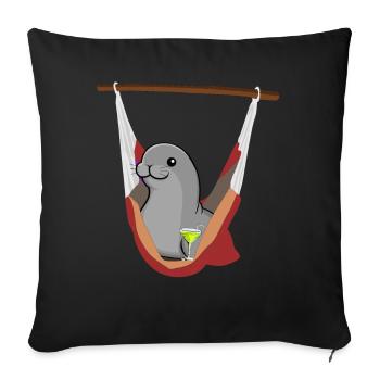 Seal seal in hammock seal seal - Sofa pillowcase 17,3'' x 17,3'' (45 x 45 cm) - black - Front