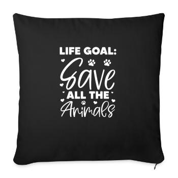 Animal Rescue - Sofa pillowcase 17,3'' x 17,3'' (45 x 45 cm) - black - Front