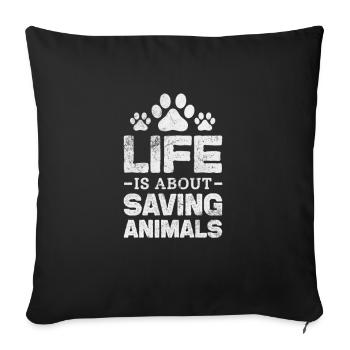 Animal Rescue Animal Welfare Animal Friend Gift - Sofa pillowcase 17,3'' x 17,3'' (45 x 45 cm) - black - Front