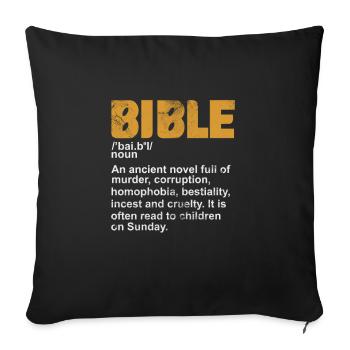 Bible - Housse de coussin décorative 45 x 45 cm - noir - Devant
