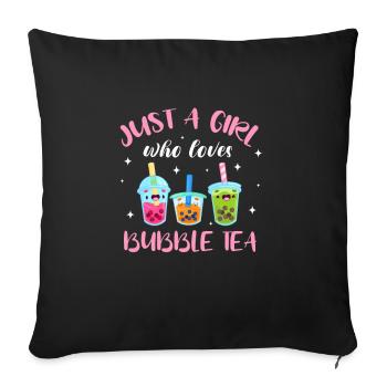 Bubble Tea - Sofakissenbezug 45 x 45 cm - Schwarz - Vorne