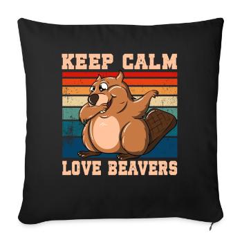 Keep Calm Love Beavers - Sofa pillowcase 17,3'' x 17,3'' (45 x 45 cm) - black - Front