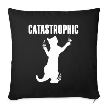 Chat catastrophique - Housse de coussin décorative 45 x 45 cm - noir - Devant