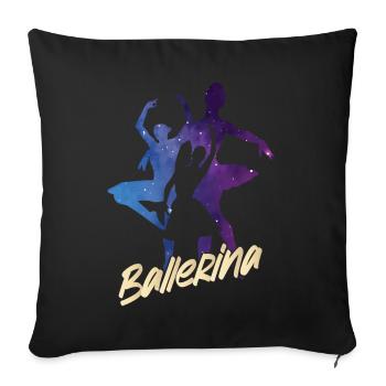 Ballet Dancer Dance Girl Ballerina - Sofa pillowcase 17,3'' x 17,3'' (45 x 45 cm) - black - Front