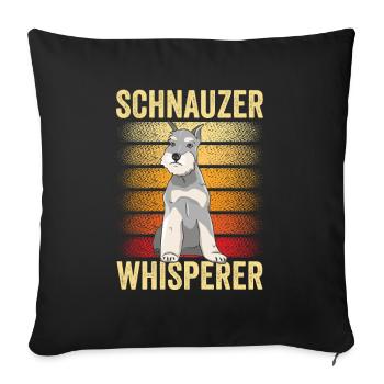 Schnauzer Whispering Dog Schnauzers Pet - Sofa pillowcase 17,3'' x 17,3'' (45 x 45 cm) - black - Front