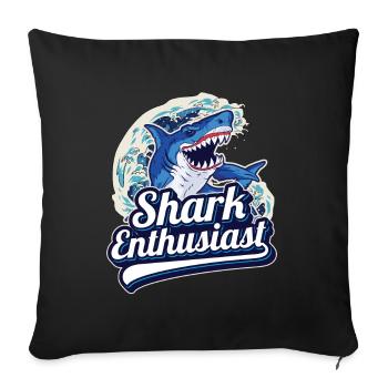Shark Enthusiast Shark Shark Diving Sharks Shark Tooth - Sofa pillowcase 17,3'' x 17,3'' (45 x 45 cm) - black - Front