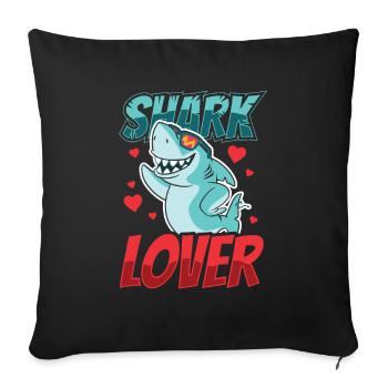 Shark Lover Sharks Shark Shark Diving Shark Tooth - Sofa pillowcase 17,3'' x 17,3'' (45 x 45 cm) - black - Front