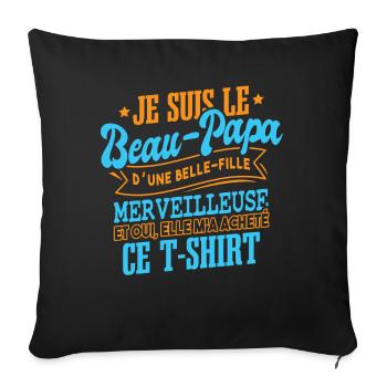 Je Suis Le Beau-Papa - Housse de coussin décorative 45 x 45 cm - noir - Devant
