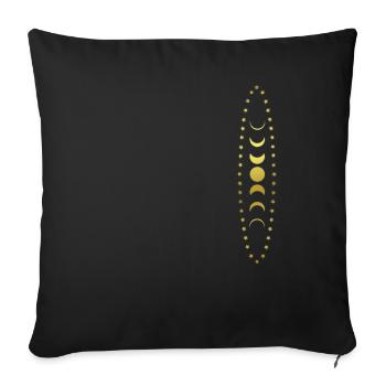 Moon phases - Stars - Moon - Graphic - Sofa pillowcase 17,3'' x 17,3'' (45 x 45 cm) - black - Front