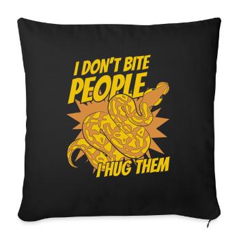 Je ne mords pas les gens je les embrasse Python Banana Ball - Housse de coussin décorative 45 x 45 cm - noir - Devant