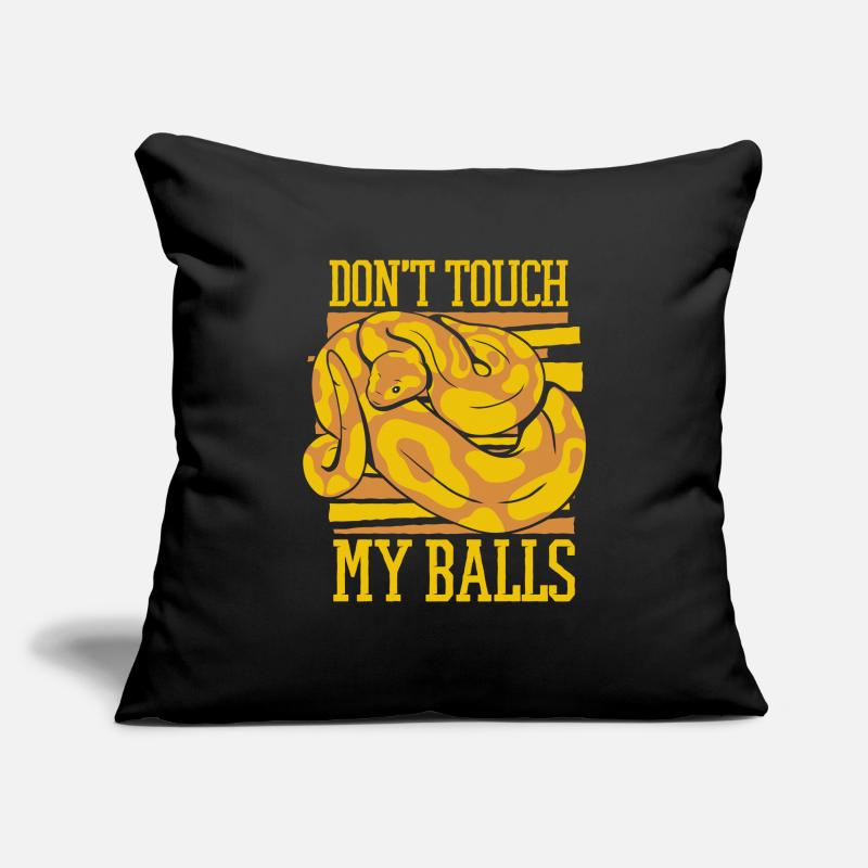 Ne touchez pas à mes balles Snake Python Boule banane Housse de coussin décorative 45 x 45 cm