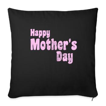 Happy Mother's day - Sofa pillowcase 17,3'' x 17,3'' (45 x 45 cm) - black - Front