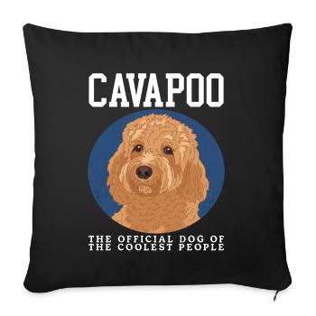Cavapoo Dogs Cavoodle Dog Owner Gift - Sofa pillowcase 17,3'' x 17,3'' (45 x 45 cm) - black - Front