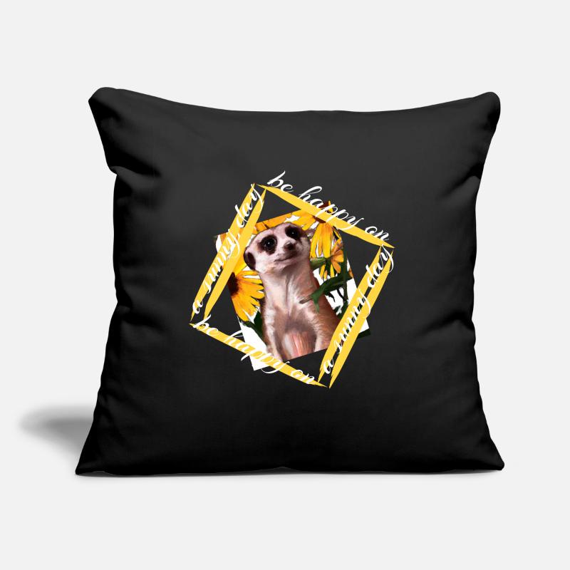 Suricate mangouste mignonne avec dire Housse de coussin décorative 45 x 45 cm