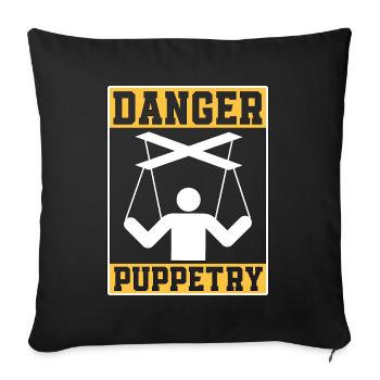 Marionnettes Danger Marionnettes Ventriloques Marionnettistes Marionnettiste - Housse de coussin décorative 45 x 45 cm - noir - Devant