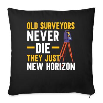 Les vieux géomètres ne meurent jamais, ils en cherchent juste de nouveaux. - Housse de coussin décorative 45 x 45 cm - noir - Devant