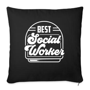 Meilleure formation de travailleur social - Housse de coussin décorative 45 x 45 cm - noir - Devant