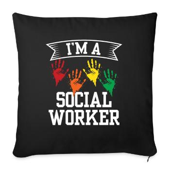 Je suis travailleur social formation de travailleur social - Housse de coussin décorative 45 x 45 cm - noir - Devant