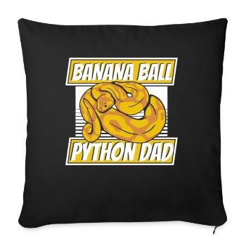 Banana Ball Python Dad Python Snake Banana - Sofa pillowcase 17,3'' x 17,3'' (45 x 45 cm) - black - Front